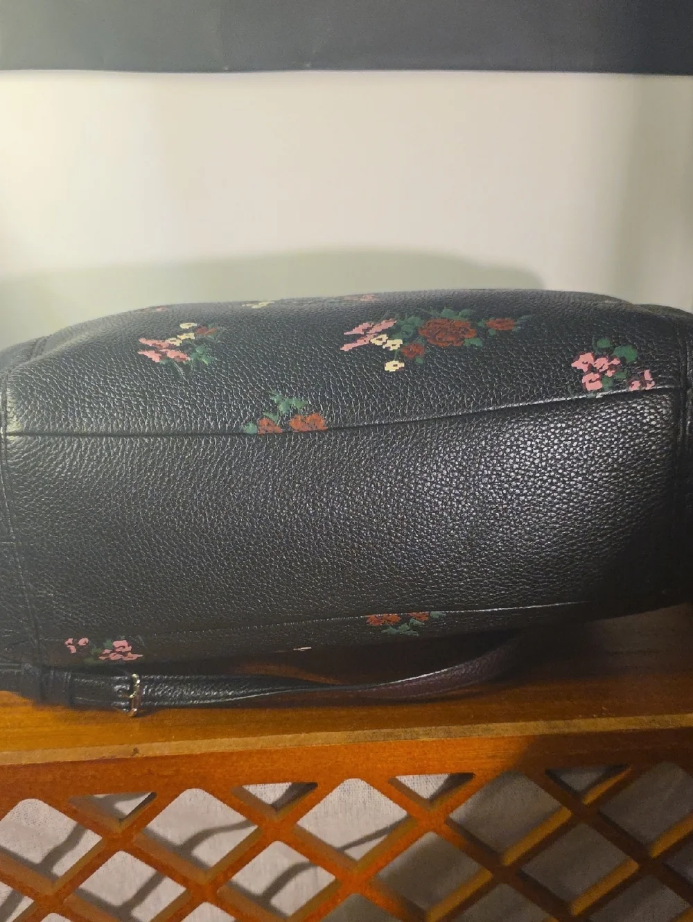 Coach Floral Lexy Refined Pebble Leather